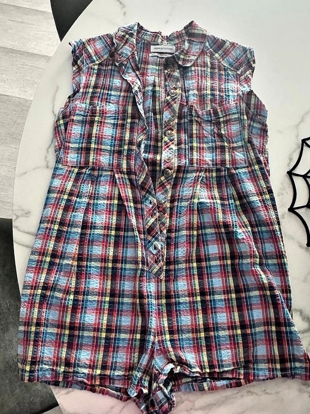 Urban Outfitters Girls Plaid Romper in Multicolor Size XS